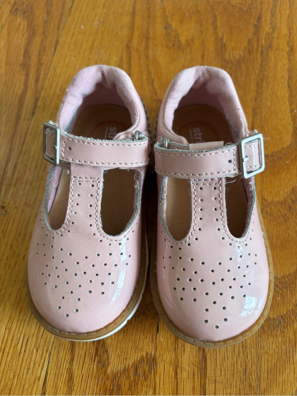 Stride Rite Pink Patent T-Strap Mary Jane Shoes